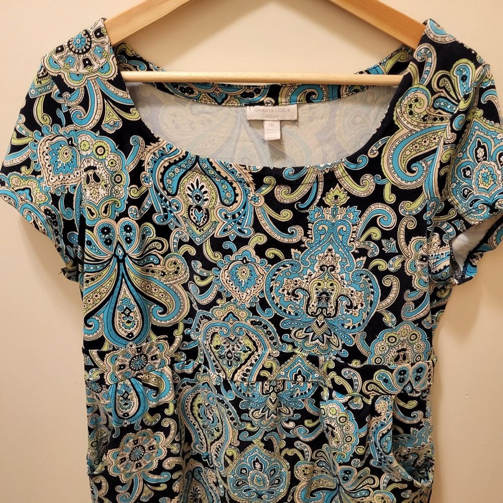 Geometric Pattern Dress- PXL- Charter Club